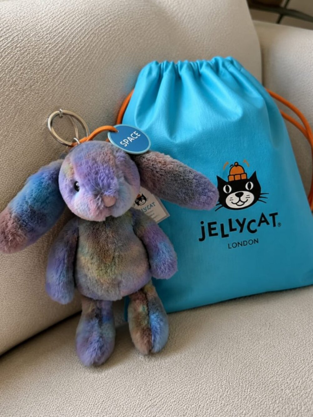 Jellycat Zodihop Luxe Bunny Bag Charm Plush Keychain Stuffed Animal Accessory